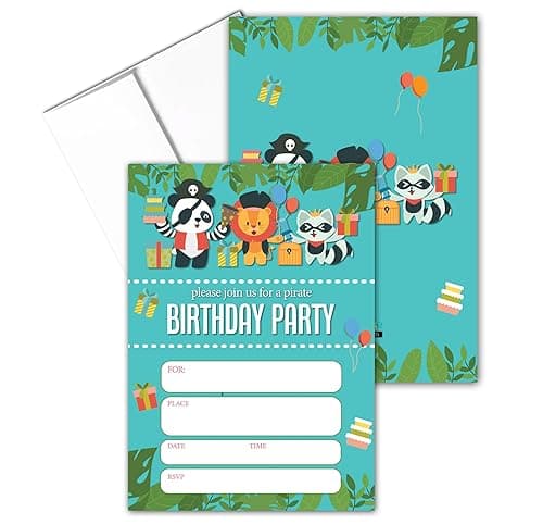 Stonehouse Collection Kids Pirate Birthday Party Invitations