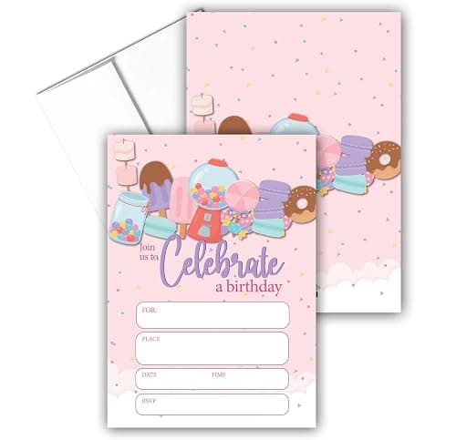 Stonehouse Collection Kids Sweet Treats Birthday Party Invitations 