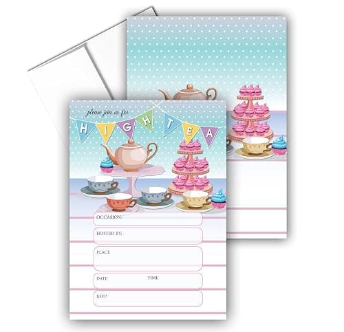 Stonehouse Collection Kids Tea Party Birthday Invitations 
