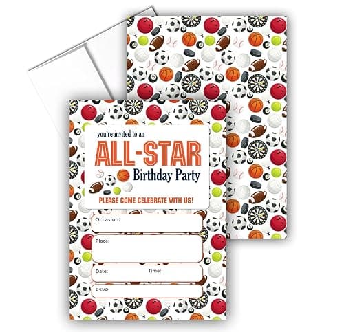 Stonehouse Collection All‑Star Sports Party Invitations