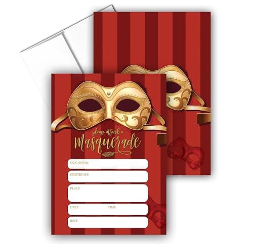 Stonehouse Collection Masquerade Party Invitations