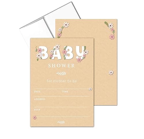 Stonehouse Collection Floral Baby Shower Invitations