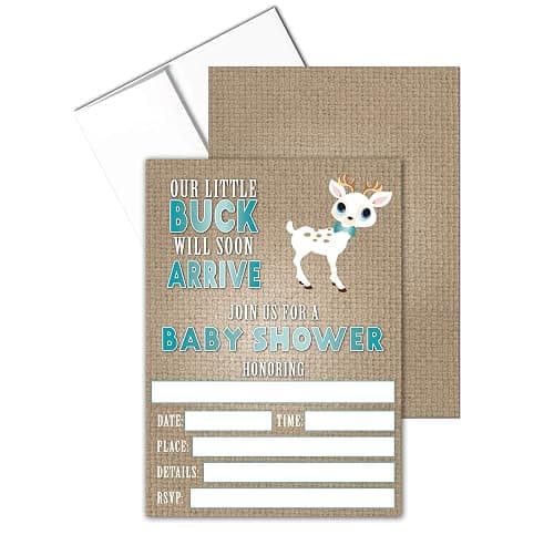 Stonehouse Collection Little Buck Baby Shower Invitations