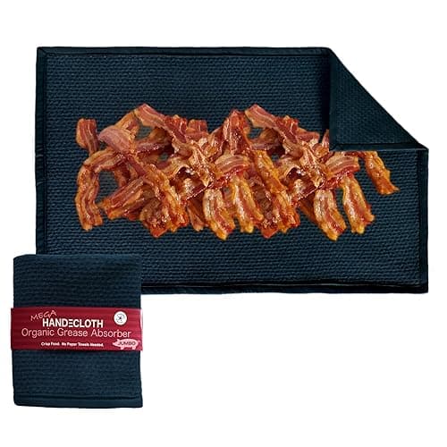 MEGA Grease Absorber — Extra‑Large Reusable Bacon Grease Towel (16x25, American‑Made, Organic Cotton)
